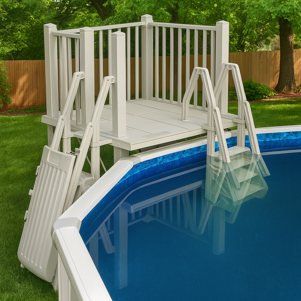 34705.png Grey resin patio set for an above-ground pool 5` x 5` - Image 1